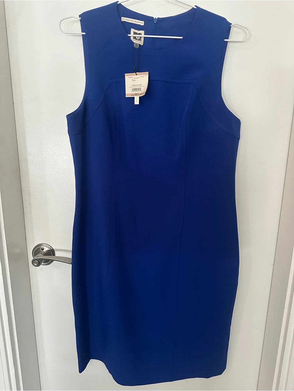 NWT Anne Klein Royal Sapphire Sheath Dress Size 12 Fully Lined Career Cocktail